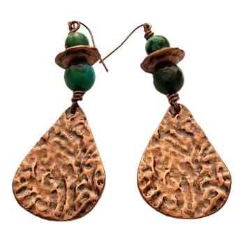 Ethnic stone metal earrings