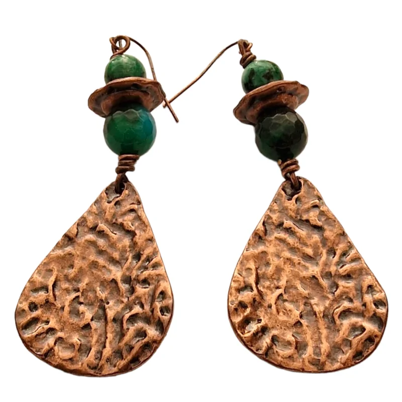 Ethnic stone metal earrings