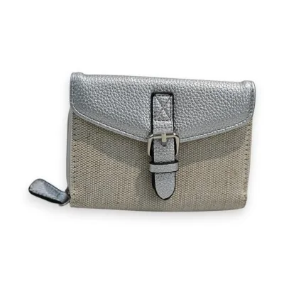 Portafoglio Mélanie Paris Bicolore Argento e Beige Portafoglio Mélanie Paris Bicolore Argento e Beige