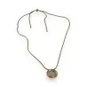 Collier cordon ajustable avec pendentif rond doré contenant un support magnétique