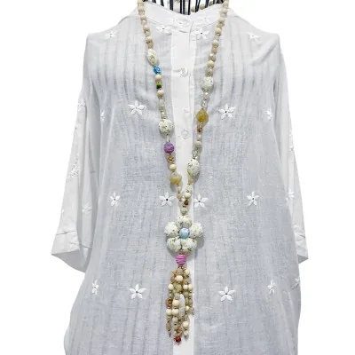 Collana lunga Bohémien Liberty Fiore Patchwork