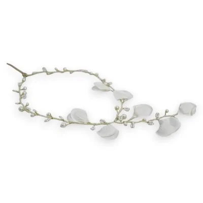 Collier délicat blanc avec pétales et perles, accessoire de mariage élégant et roma... Collier délicat blanc avec pétales et perles, accessoire de mariage élégant et roma...