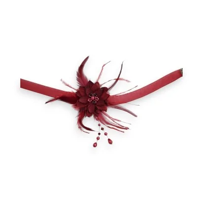 Bordeaux-farbener eleganter Blumen-Choker Bordeaux-farbener eleganter Blumen-Choker