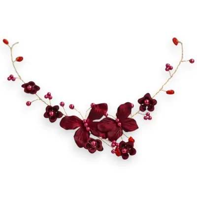 Collier Papillons Enchantés - Tour de Cou Floral Bordeaux Collier Papillons Enchantés - Tour de Cou Floral Bordeaux