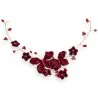 Collana Farfalle Incantate - Girocollo Floreale Bordeaux