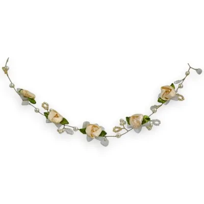 Collana Floréa - Gioiello Romantico con Fiori di Seta e Perle