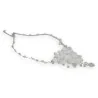 Collier blanc de mariée avec fleurs en tissu et perles pour cérémonie de mariage