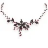 Collier Flora Rubis - Tour de Cou Perlé Délicat avec Motif Floral