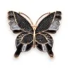 Spilla Farfalla Magnetica in Metallo Dorato e Nero con Strass