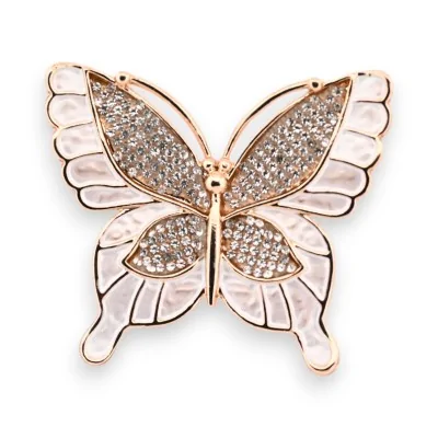 Golden Butterfly Magnetic Brooch with Sparkling Crystals Golden Butterfly Magnetic Brooch with Sparkling Crystals