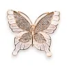 Broche Magnétique Papillon Doré avec Cristaux Scintillants