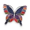 Spilla Farfalla Multicolore Magnetica con Strass Blu e Viola