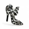Broche Magnética Zapato de Tacón Negro con Lazo y Pedrería - Joya de Fantasía para Mujer