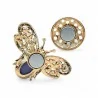 Broche aimantée abeille dorée pierre bleue - insecte bijou fantaisie