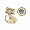 Arrière de la Broche Aimantée Chat à Lunettes Marron
