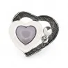 Magnetic Double Heart Brooch in Black and White - Romantic Magnetic Jewelry
