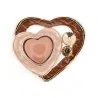 Broche Magnética Doble Corazón Oro Rosa - Joya Romántica Chocolate Rosado