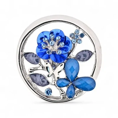 Broche Ronde Fleur Bleue... Broche Ronde Fleur Bleue...