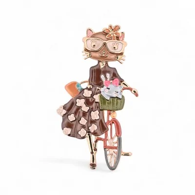 Broche Aimantée Chat à Vélo... Broche Aimantée Chat à Vélo...