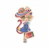 Broche Magnética Gata Fashionista - Joya Felina Multicolor Vintage