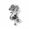 Elegant Black and White Cat Magnetic Brooch - Chic Parisian Feline Jewelry
