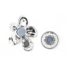 Fleur moderne pétales multitextures gris et argent - broche sophistiquée design