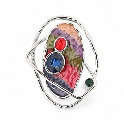 Magnetic Brooch Modern Sculpture - Artistic Jewelry Watercolor Stone Magnetic Brooch Modern Sculpture - Artistic Jewelry Watercolor Stone