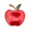 Magnetic Red Bitten Apple Brooch - Shiny Enamel Fruit Fantasy Jewelry