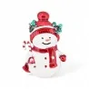 Broche Imantada de Muñeco de Nieve Navideño - Joya Festiva de Esmalte Brillante