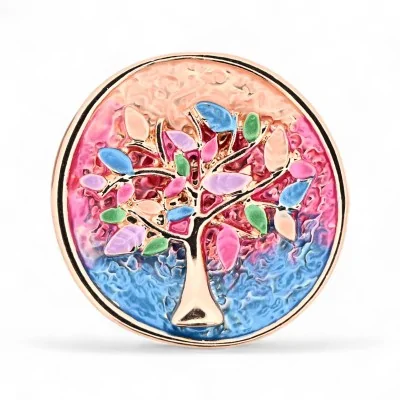 Broche Magnética Árbol de la Vida Colorido - Joya Espiritual Oro Rosa 2,5cm Broche Magnética Árbol de la Vida Colorido - Joya Espiritual Oro Rosa 2,5cm