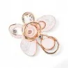 Broche Magnético Flor Diseño Oro Rosa - Joya Nácar Cristal Elegante