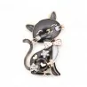 Spilla Gatto Nero Vintage Magnetica Papillon - Stile Pin-Up Retrò