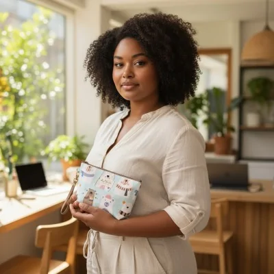 Pochette Maquillage Motif Ours Bleu