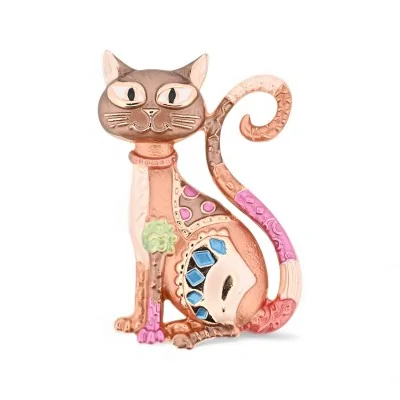 Multicolored Cat Magnetic Brooch - Fantasy Jewelry Without Hole 5.5cm