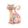 Broche Imantado Gato Multicolor - Joya de Fantasía Sin Agujero 5.5cm