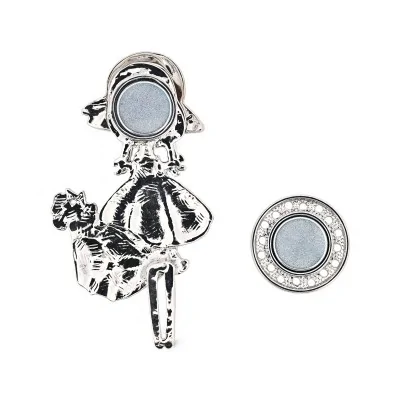 Broche magnétique petite fille élégante sac fleuri nœud