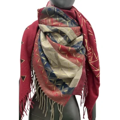 4-Sided Fleece Scarf Burgundy 4-Sided Fleece Scarf Burgundy