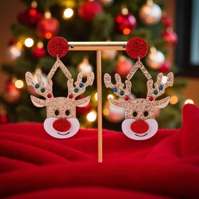 Christmas Reindeer Resin Earrings Christmas Reindeer Resin Earrings