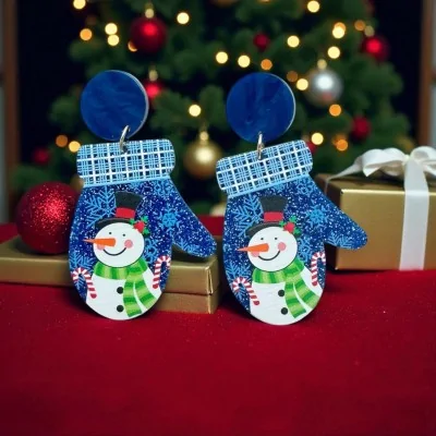 Christmas snowman fancy earrings