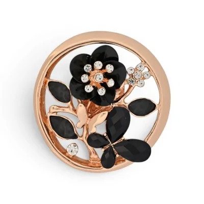 Broche aimantée ronde fleur...