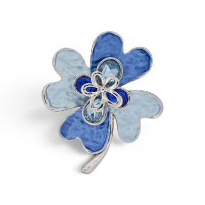 Broche Fleur Aimantée Bleue...