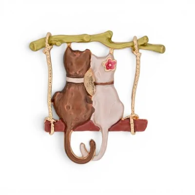 Broche Deux Chats sur...