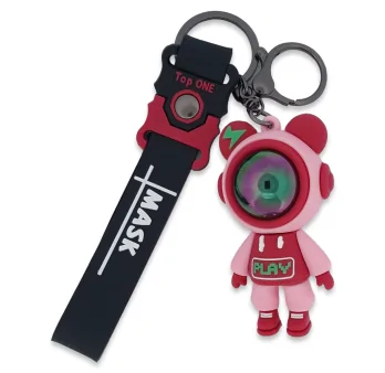 Girl Cosmonaut Keychain Pink and Purple - Original Accessory 7cm