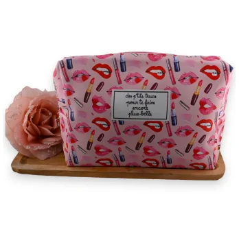 Toiletry bag with lip and blush