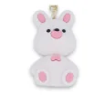 Porte-clés lapin doudou blanc et rose