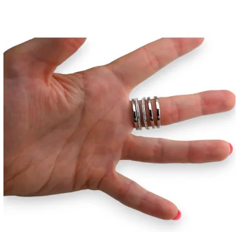 Silver-plated steel multi-ringed ring