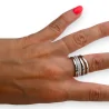 Silver-plated steel multi-ringed ring