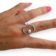 Silver-plated steel oval ring with pearl