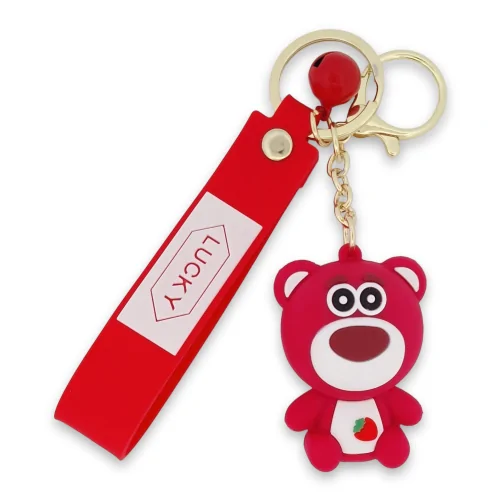 Red teddy bear keychain