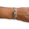 Pulsera de varios anillos con strass y piedra blanca